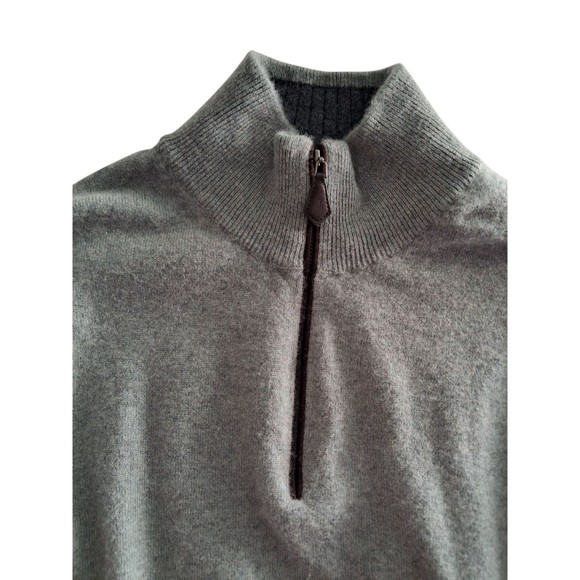The Cashmere Project 100%‎ Cashmere Quarter Zip Sweater Gray Classic Men's Large - Picture 6 of 12